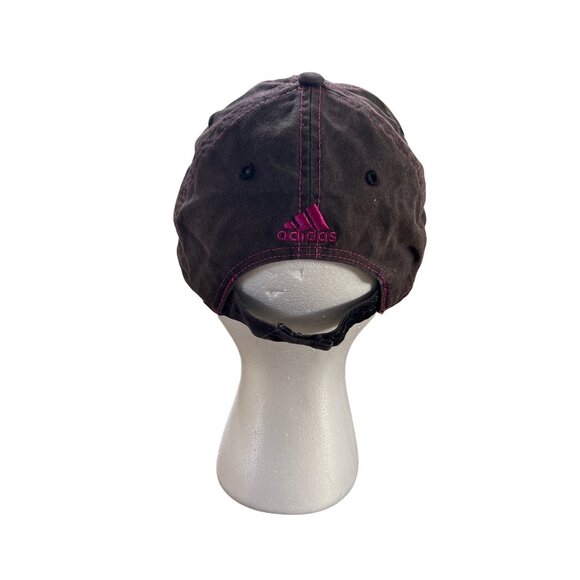 Adidas Womens Adjustable Distressed Baseball Cap With Pink Stitching & Embroider - Picture 4 of 8